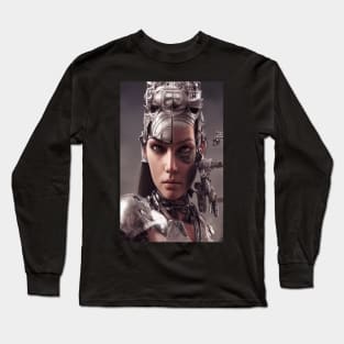 Cyborg Girl Future Science Long Sleeve T-Shirt